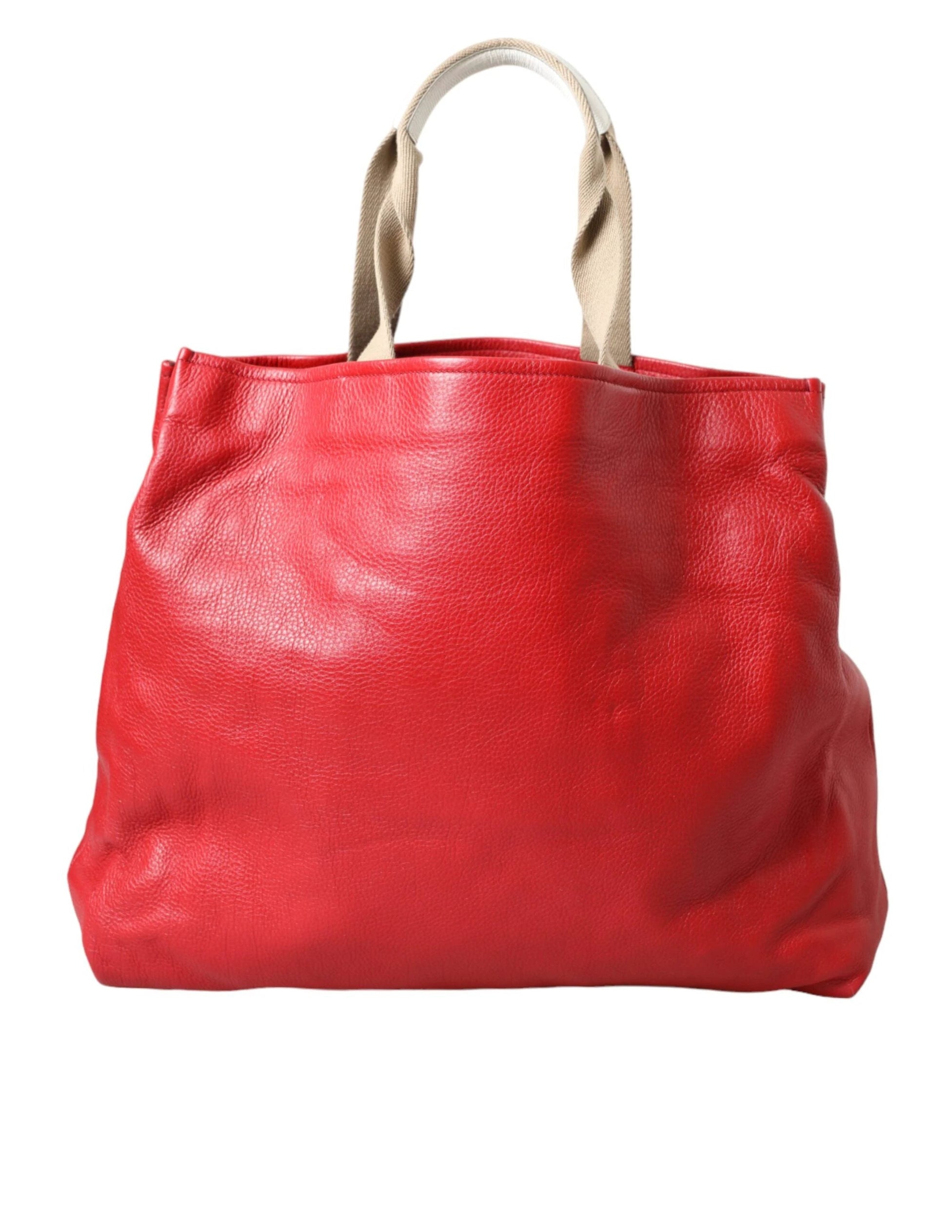Dolce & Gabbana Red Leather #DGFamily Patch Shopping Tote Bag by Dolce & Gabbana