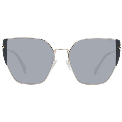 Police Lunettes de Soleil Métal Rose Gold pour Femme Verres Gris Miroir Protection UVA UVB 100