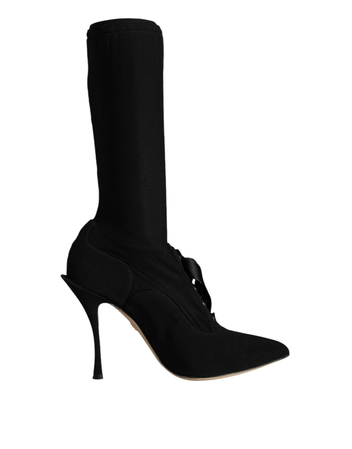 Bottes Dolce & Gabbana femme mi-mollet à talon aiguille en viscose noir – LA12917