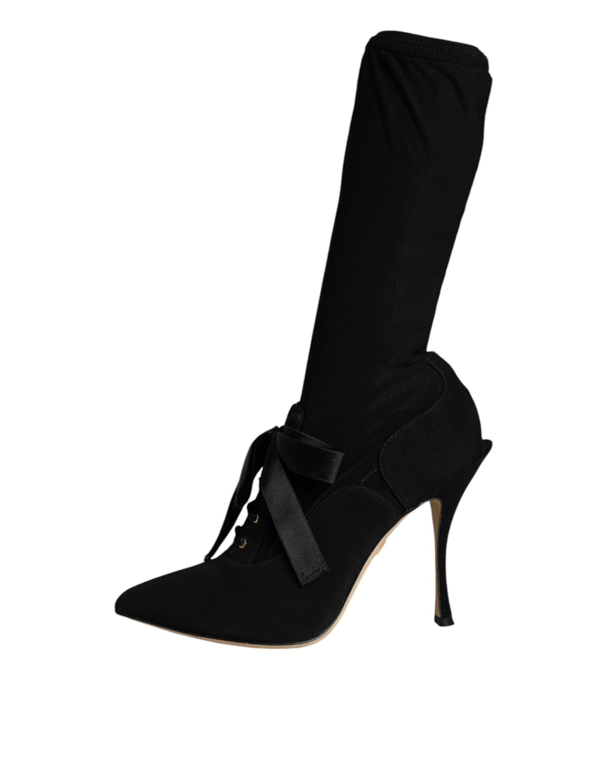Bottes Dolce & Gabbana femme mi-mollet à talon aiguille en viscose noir – LA12917