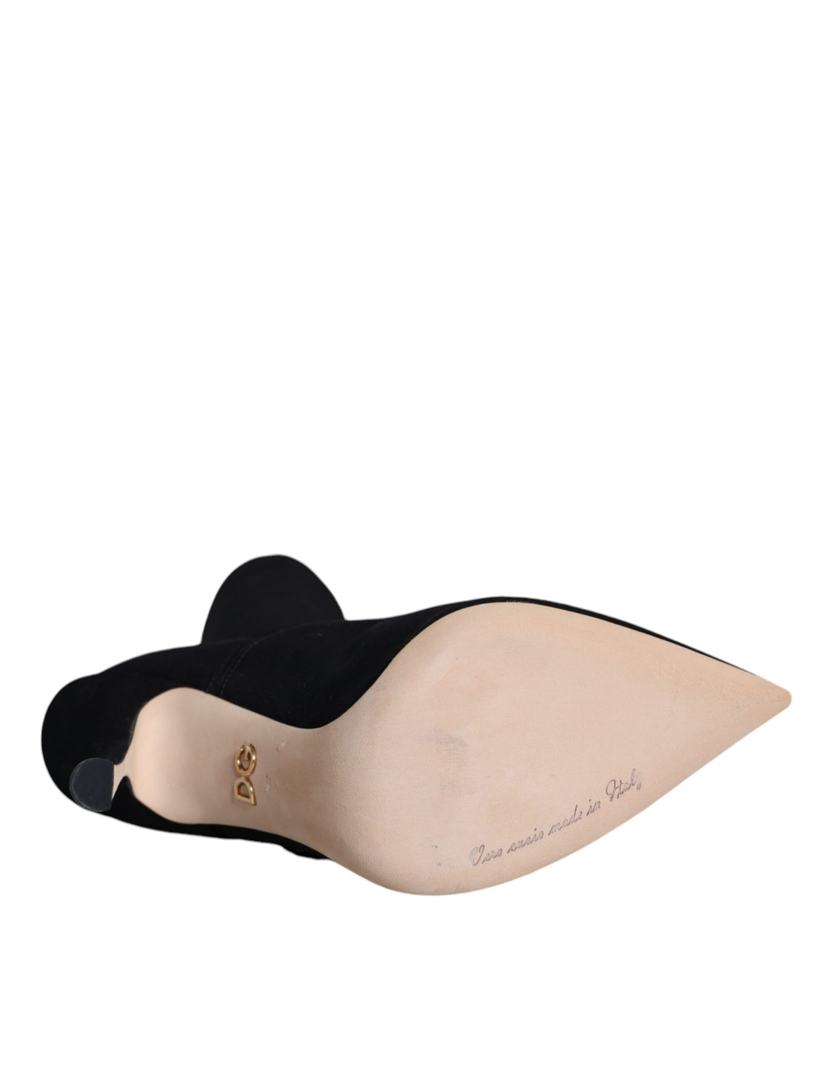Bottes Dolce & Gabbana femme mi-mollet à talon aiguille en viscose noir – LA12917