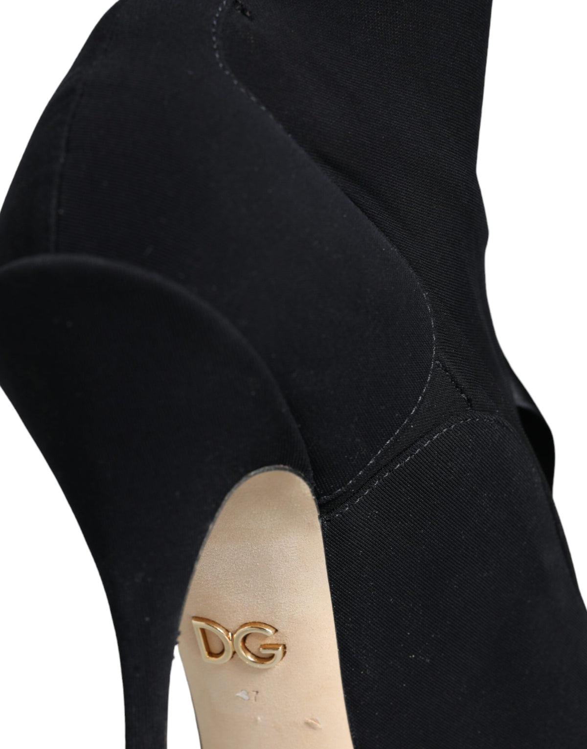Bottes Dolce & Gabbana femme mi-mollet à talon aiguille en viscose noir – LA12917
