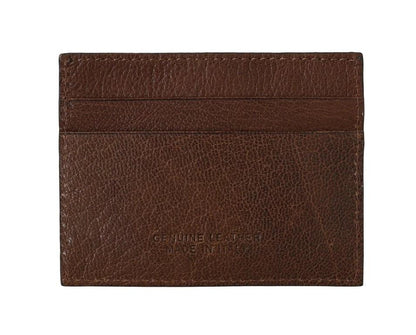 Billionaire Italian Couture Brown Leather Cardholder Wallet by Billionaire Italian Couture