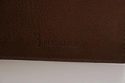 Billionaire Italian Couture Brown Leather Cardholder Wallet by Billionaire Italian Couture