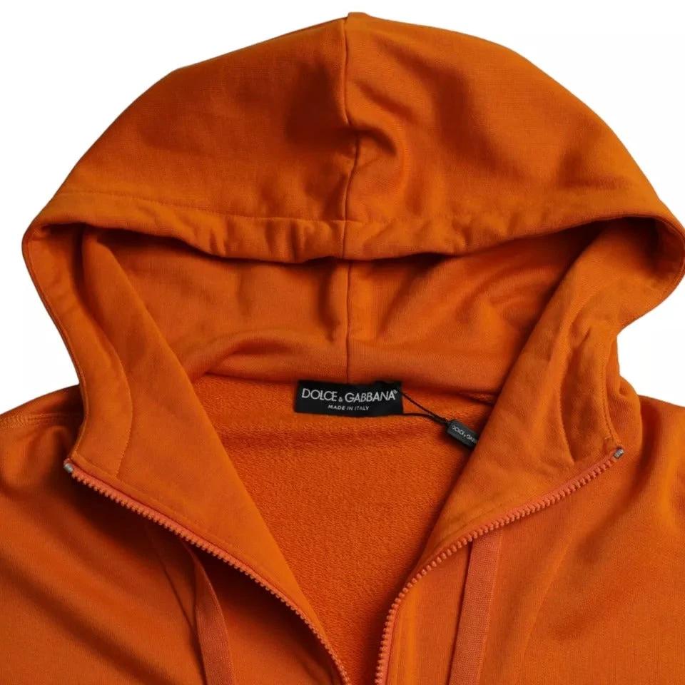 Dolce & Gabbana Orange Hooded Pullover Sweatshirt Sweater by Dolce & Gabbana