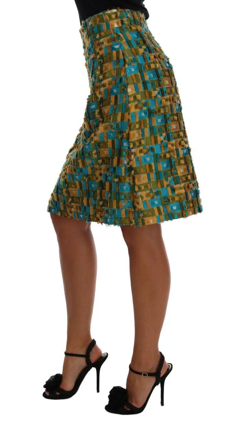 Dolce & Gabbana Multicolor Jacquard Straight Pencil Skirt by Dolce & Gabbana