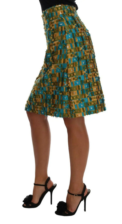 Dolce & Gabbana Multicolor Jacquard Straight Pencil Skirt by Dolce & Gabbana
