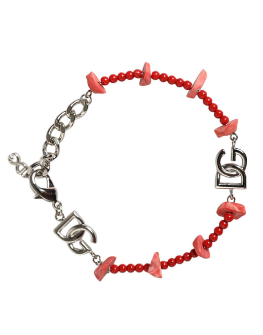 Bracelet chaîne Dolce & Gabbana femme en laiton argenté et résine – SMY10383