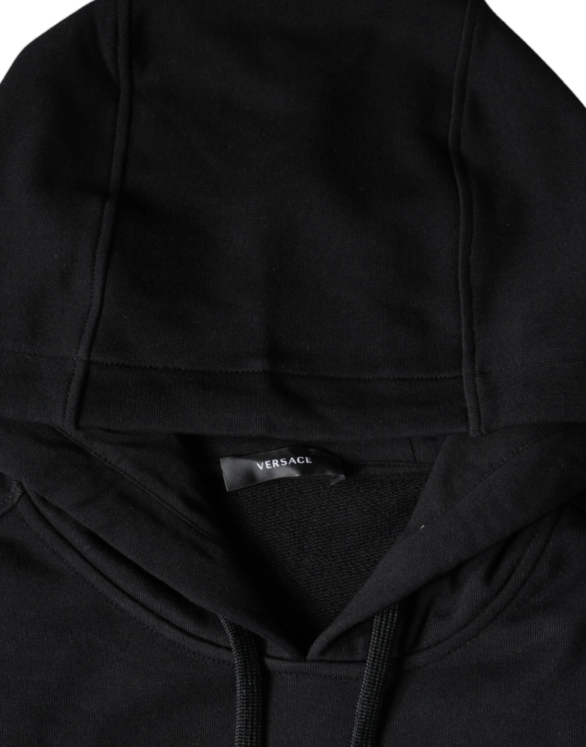 Versace Black Medusa Print Cotton HoodiePullover Sweatshirt Sweater by Versace