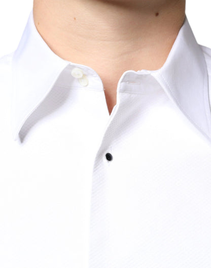 Dolce & Gabbana White Bib Cotton Poplin Formal Dress Shirt by Dolce & Gabbana