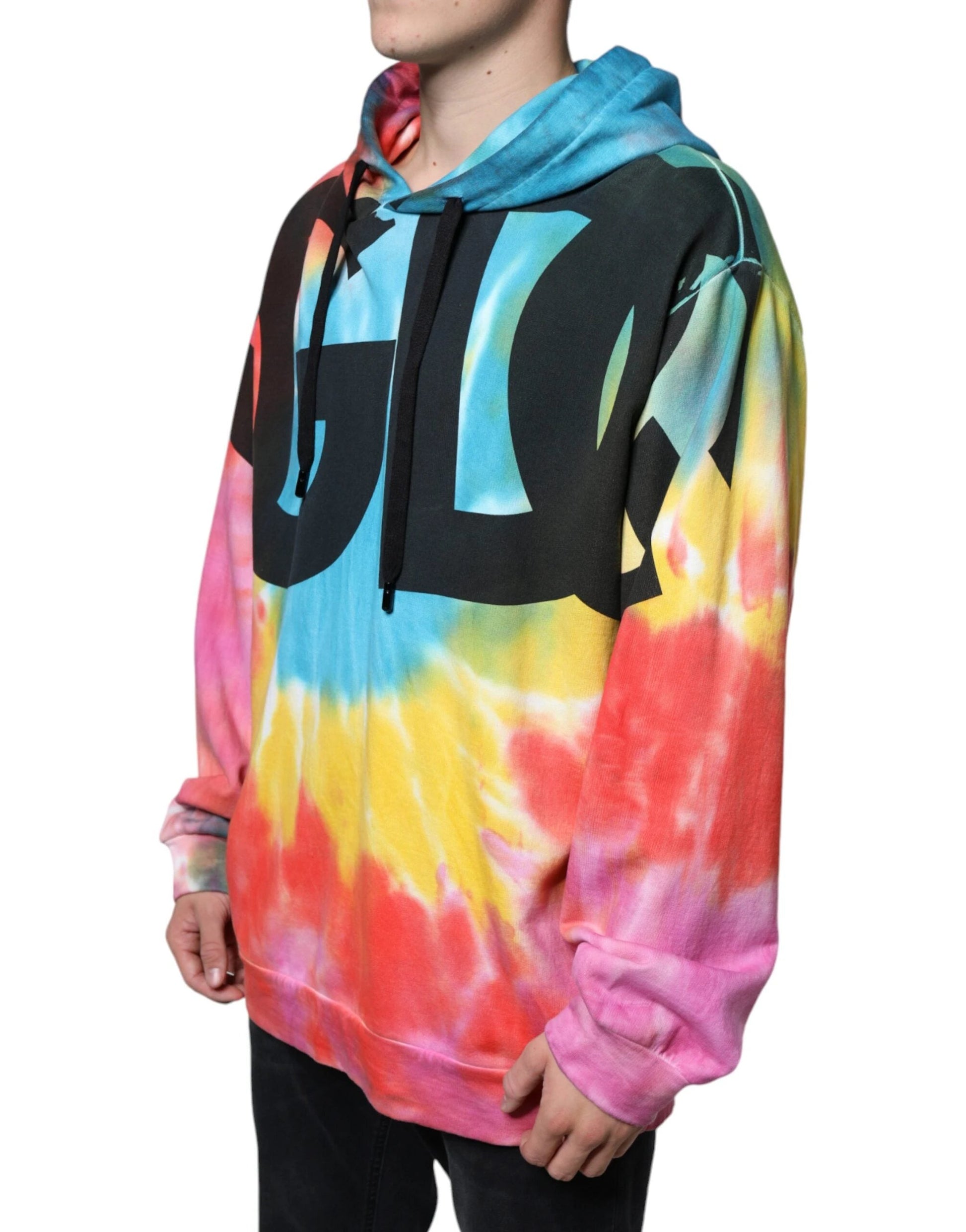 Dolce & Gabbana Multicolor Tie Dye Hooded Sweatshirt Sweater by Dolce & Gabbana