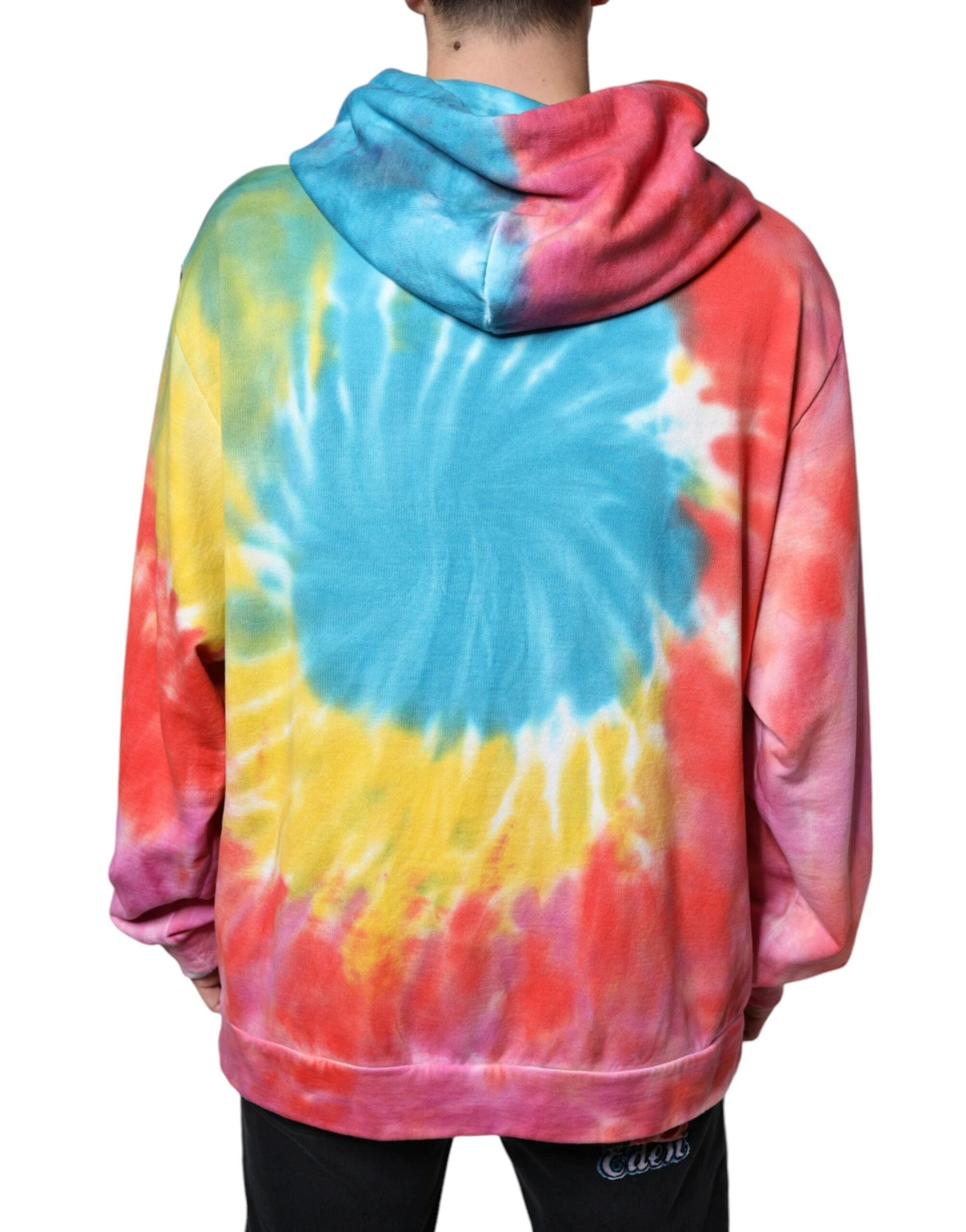 Dolce & Gabbana Multicolor Tie Dye Hooded Sweatshirt Sweater by Dolce & Gabbana