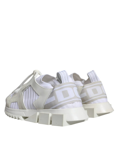 Dolce & Gabbana White Mesh Sorrento Trekking Sneakers Shoes by Dolce & Gabbana