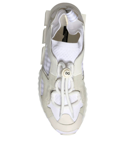 Dolce & Gabbana White Mesh Sorrento Trekking Sneakers Shoes by Dolce & Gabbana