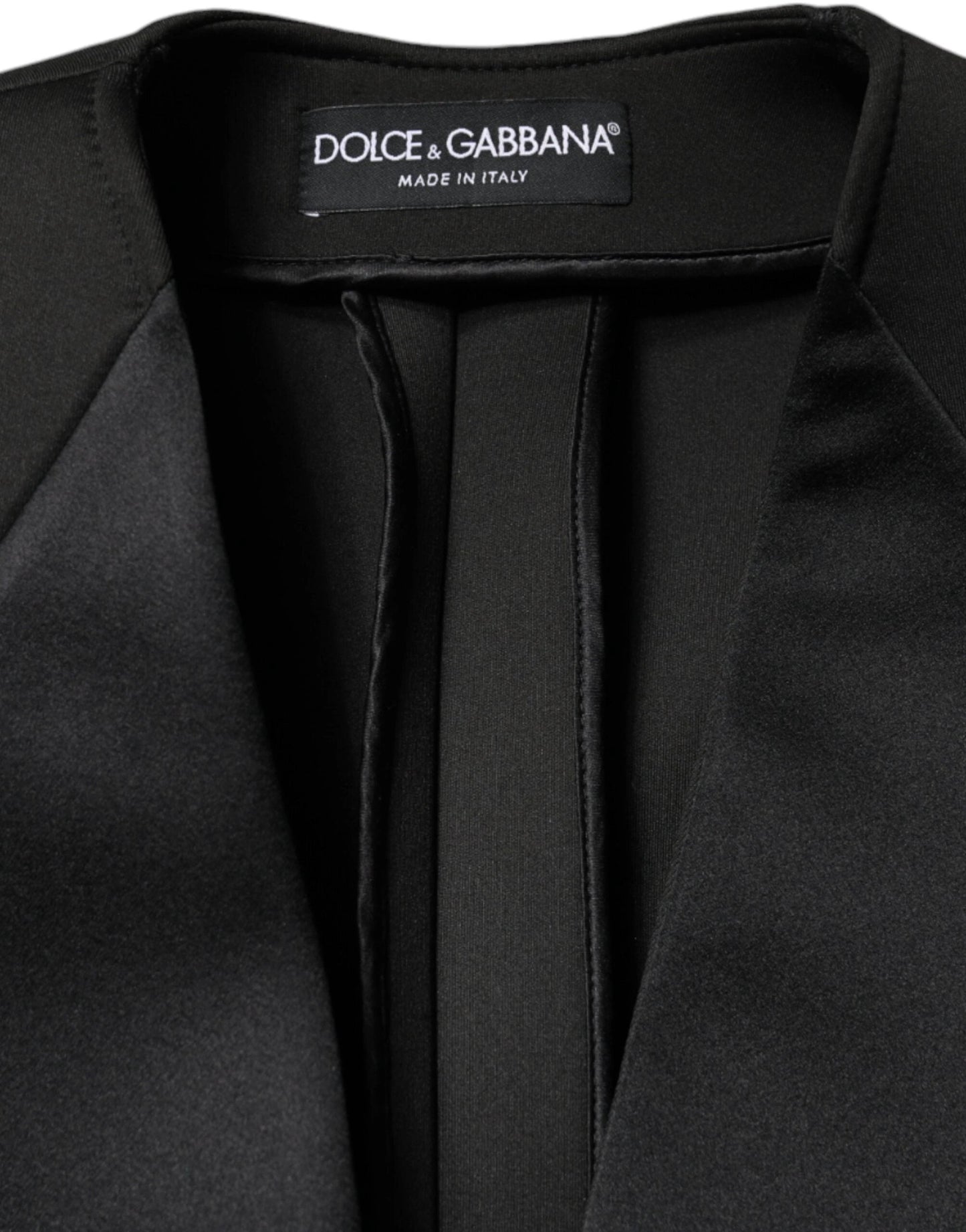 Dolce & Gabbana Black Polyester Double Breasted Coat Jacket by Dolce & Gabbana