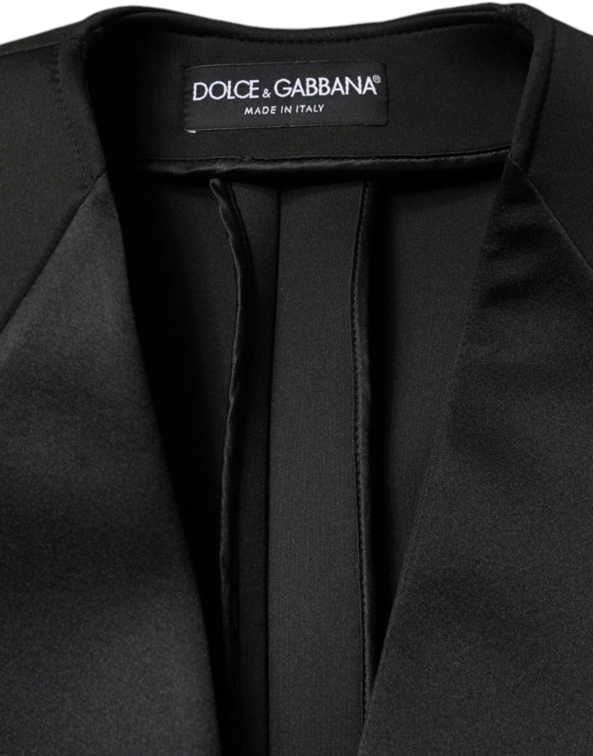 Dolce & Gabbana Black Polyester Double Breasted Coat Jacket by Dolce & Gabbana