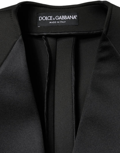 Dolce & Gabbana Black Polyester Double Breasted Coat Jacket by Dolce & Gabbana