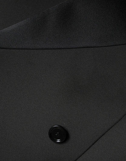 Dolce & Gabbana Black Polyester Double Breasted Coat Jacket by Dolce & Gabbana