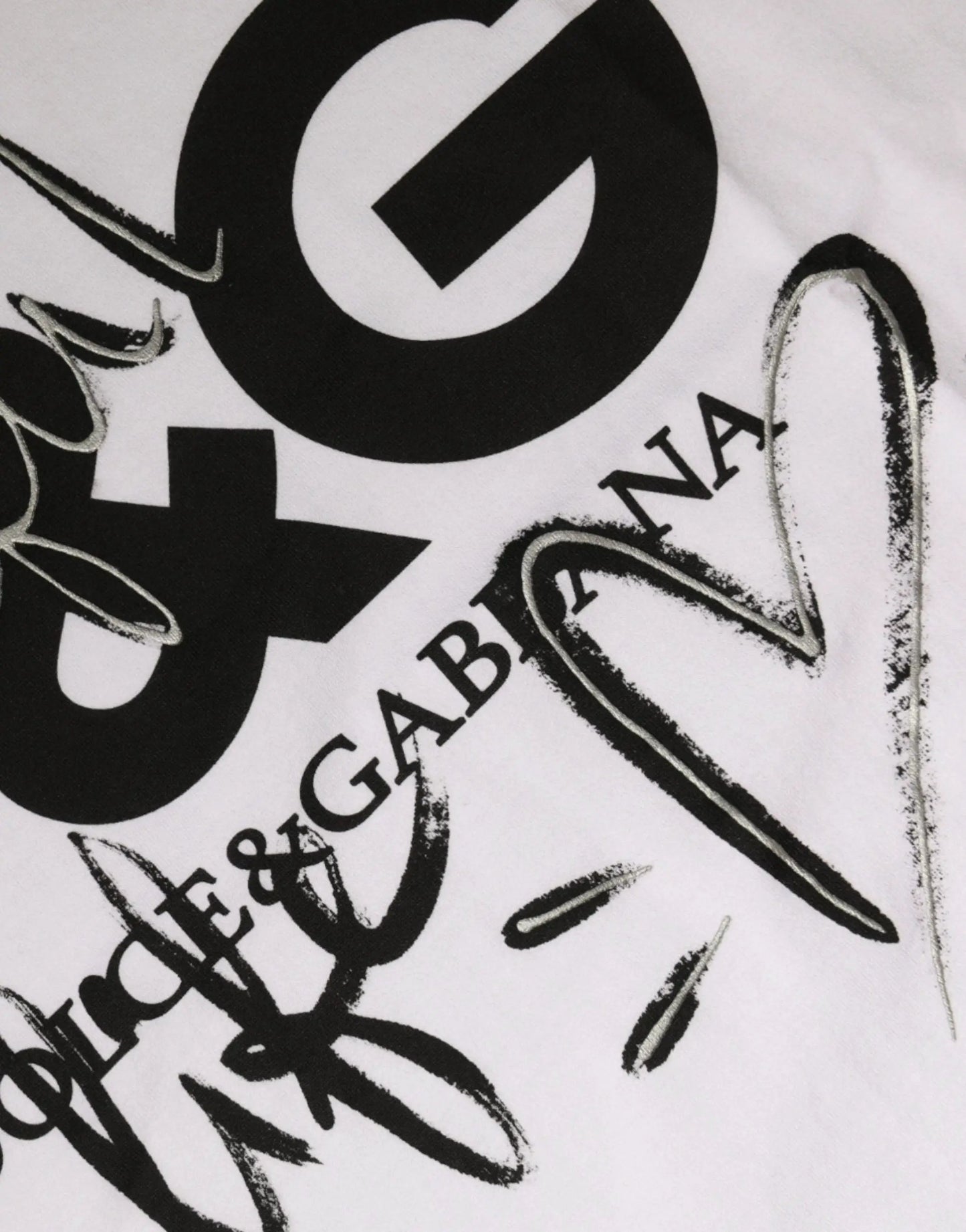 Dolce & Gabbana White Cotton Logo Print Round Neck T-shirt by Dolce & Gabbana