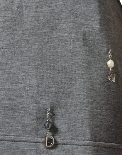 Dolce & Gabbana Gray Cotton Blend Embellished Tee T-shirt by Dolce & Gabbana