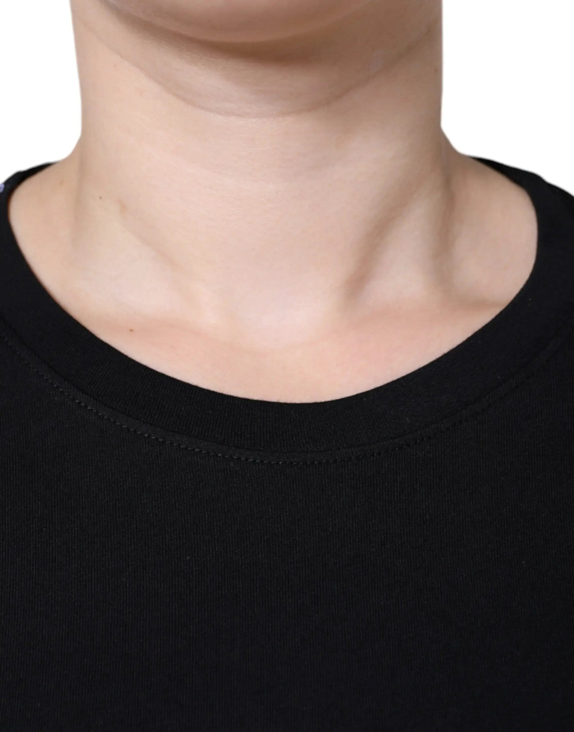 Dolce & Gabbana Black Cotton Crew Neck Short Sleeve T-shirt by Dolce & Gabbana
