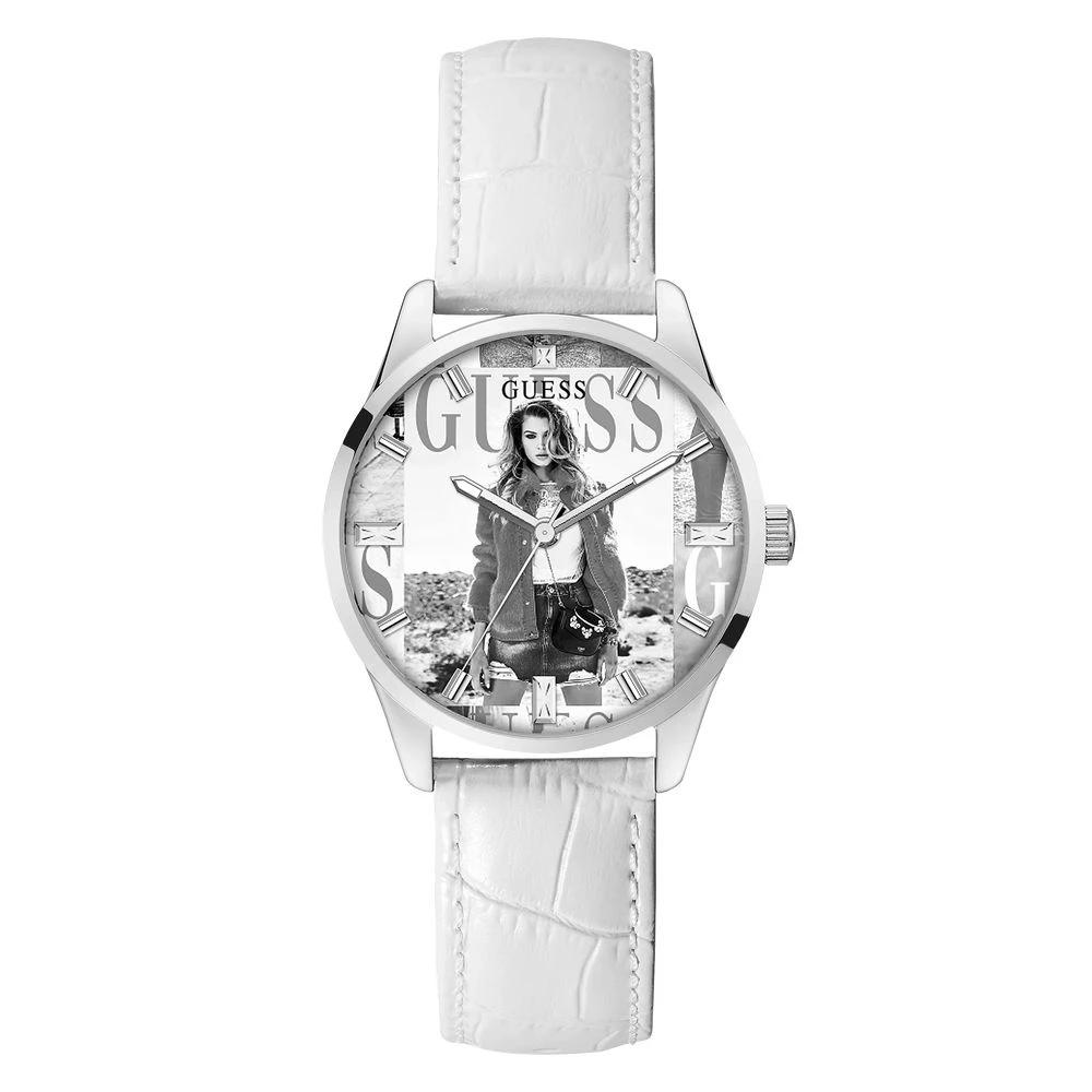 Guess White Leather Dress Watch by Guess