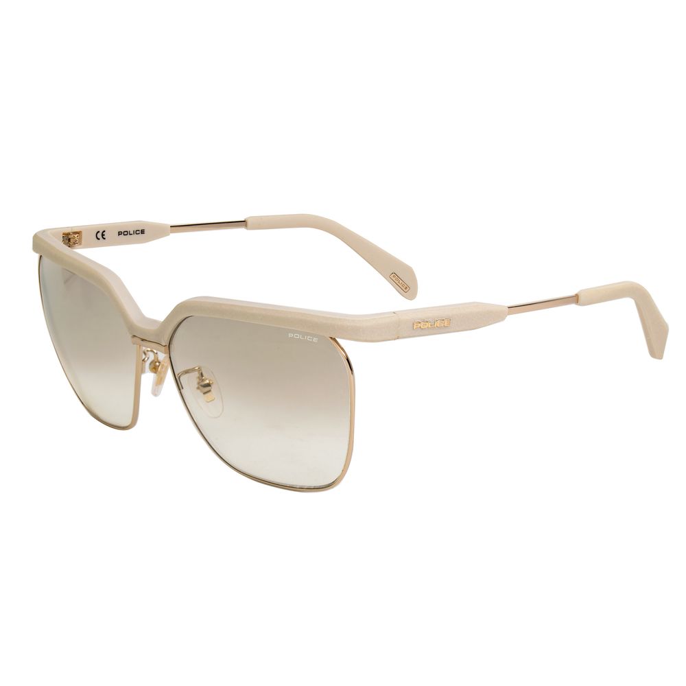 Police Lunettes De Soleil Métal Beige Avec Miroir Gris Dégradé Or 62 Mm Pont 13 Mm Bras 140 Mm