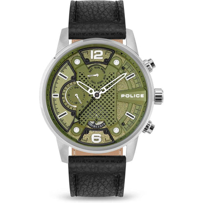 Police Black Leather Bracelet Watch by Police