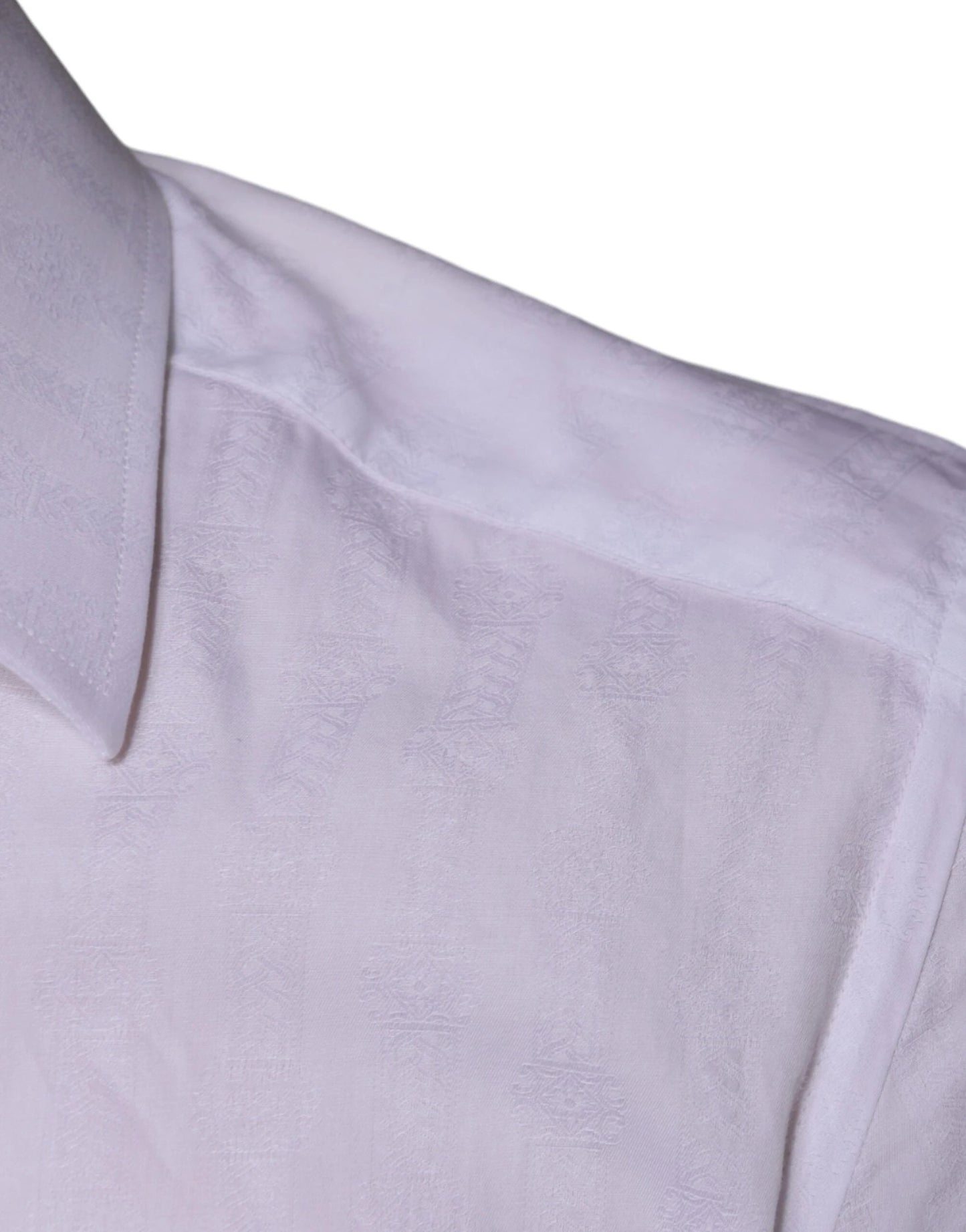 Dolce & Gabbana White Cotton Men Dress GOLD Formal Shirt by Dolce & Gabbana