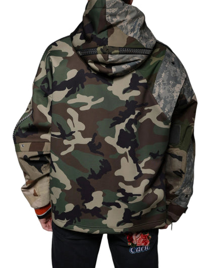 Dolce & Gabbana Multicolor Camouflage Hooded Sweatshirt Sweater by Dolce & Gabbana