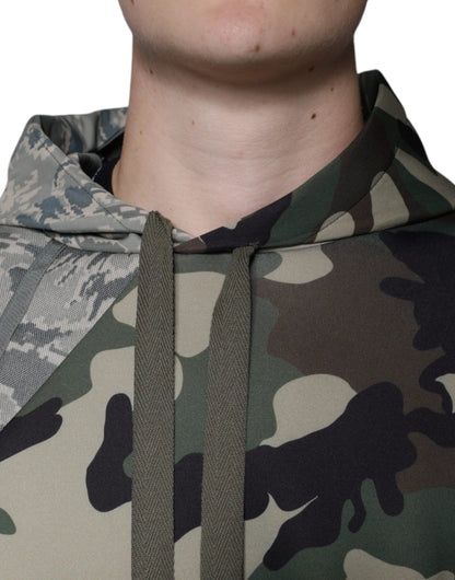 Dolce & Gabbana Multicolor Camouflage Hooded Sweatshirt Sweater by Dolce & Gabbana