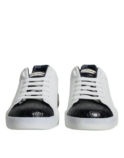 Baskets Dolce & Gabbana homme Portofino en cuir blanc et noir – MV6290