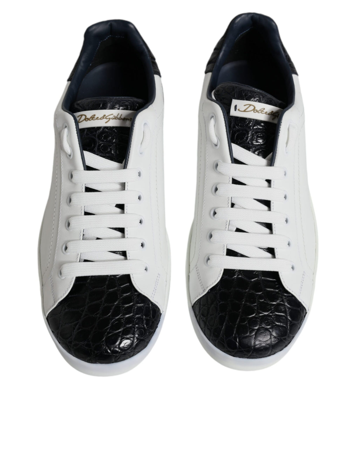 Baskets Dolce & Gabbana homme Portofino en cuir blanc et noir – MV6290