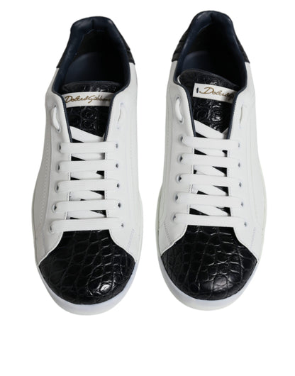 Baskets Dolce & Gabbana homme Portofino en cuir blanc et noir – MV6290
