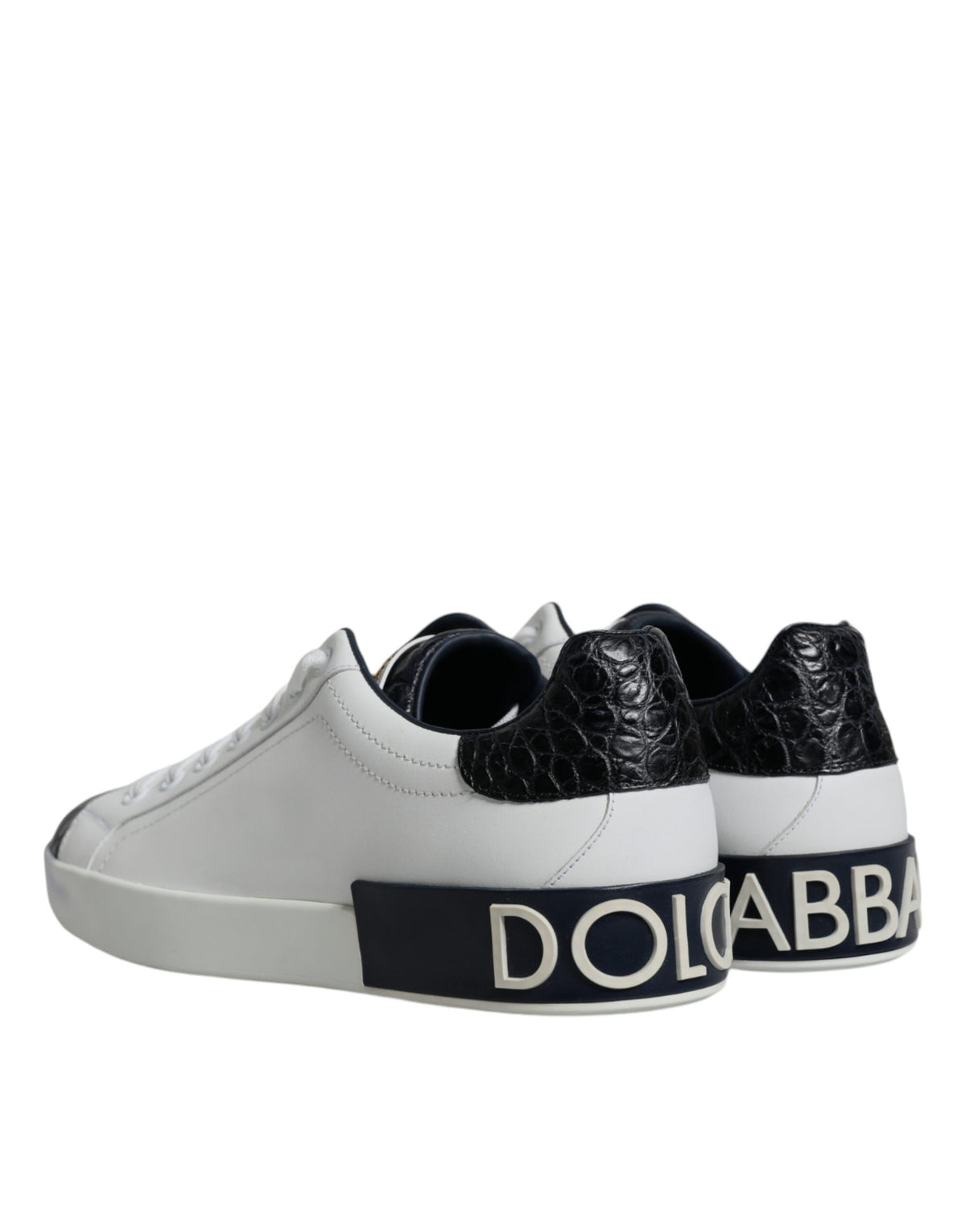 Baskets Dolce & Gabbana homme Portofino en cuir blanc et noir – MV6290
