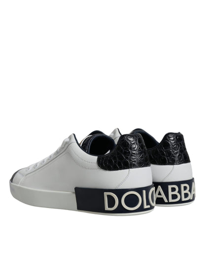 Baskets Dolce & Gabbana homme Portofino en cuir blanc et noir – MV6290