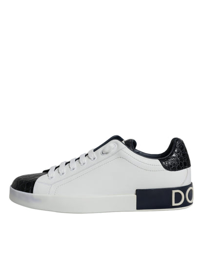 Baskets Dolce & Gabbana homme Portofino en cuir blanc et noir – MV6290