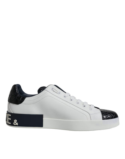 Baskets Dolce & Gabbana homme Portofino en cuir blanc et noir – MV6290