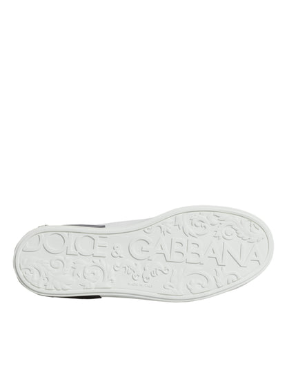 Baskets Dolce & Gabbana homme Portofino en cuir blanc et noir – MV6290
