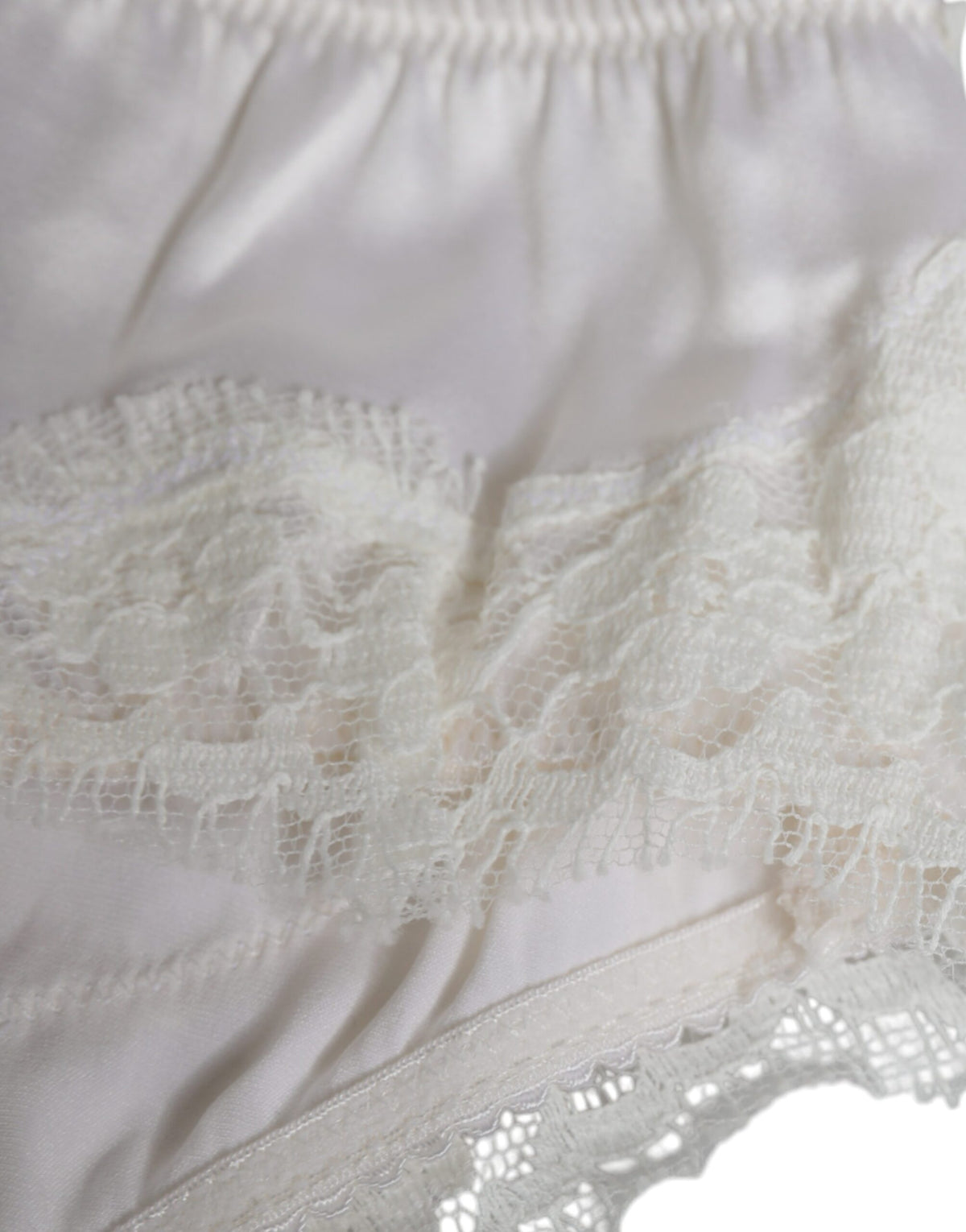 Ensemble soutien-gorge balconnet et culotte Dolce & Gabbana en soie stretch blanc – BIK228