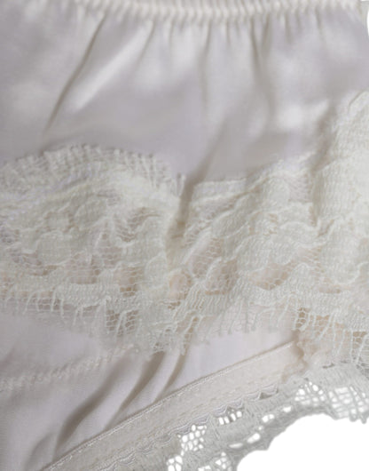 Ensemble soutien-gorge balconnet et culotte Dolce & Gabbana en soie stretch blanc – BIK228