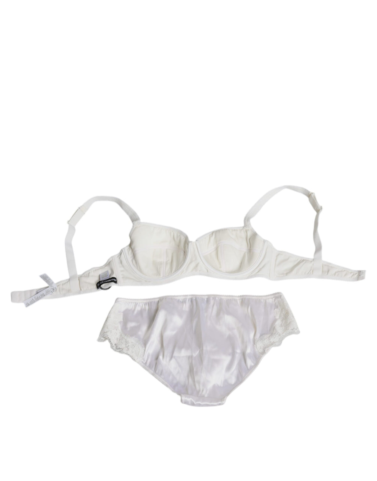 Ensemble soutien-gorge balconnet et culotte Dolce & Gabbana en soie stretch blanc – BIK228