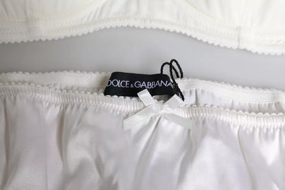 Ensemble soutien-gorge balconnet et culotte Dolce & Gabbana en soie stretch blanc – BIK228