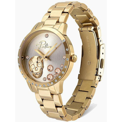 Police Montre Habillée En Acier Inoxydable Doré Mouvement Quartz Précis Et Élégance Intemporelle