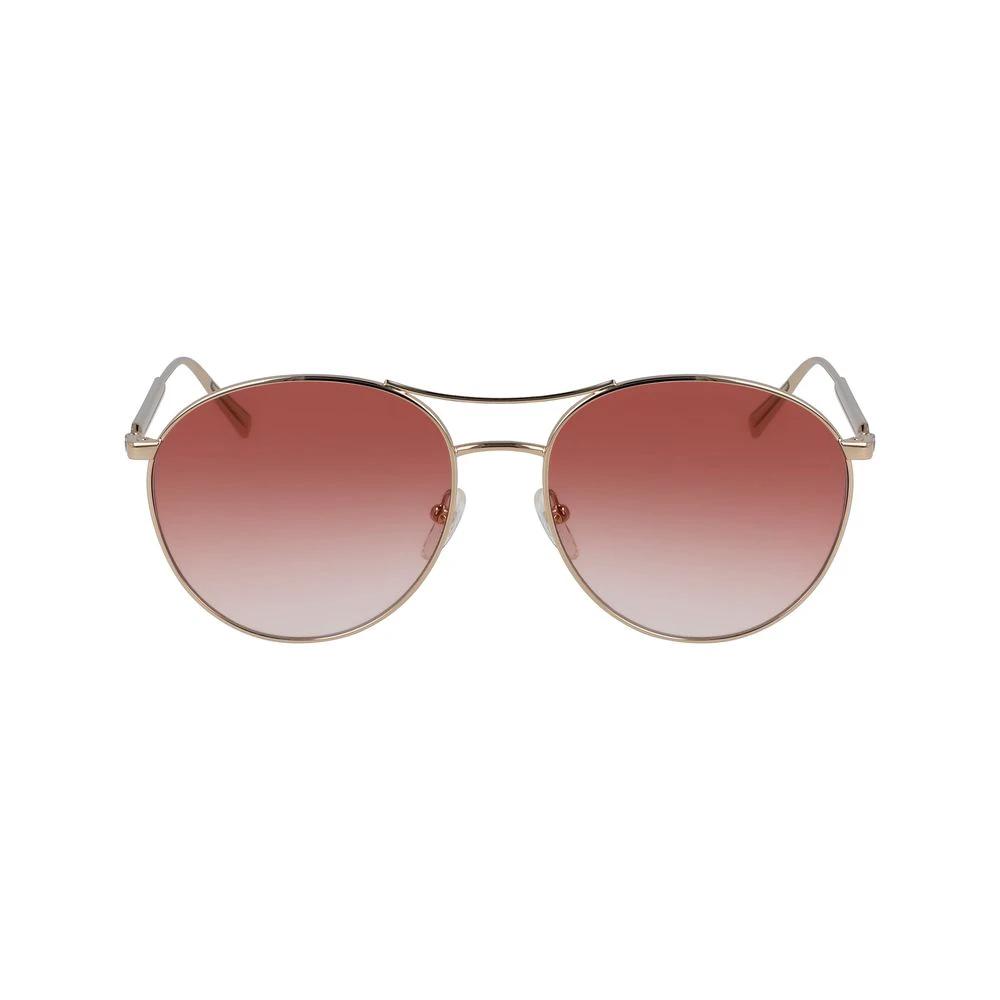 Longchamp Rose Gold Metal Sunglasses by Longchamp