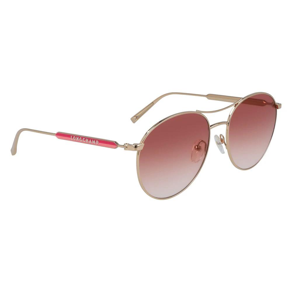 Longchamp Rose Gold Metal Sunglasses by Longchamp