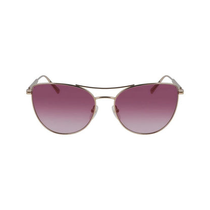 Longchamp Rose Gold Metal Sunglasses by Longchamp