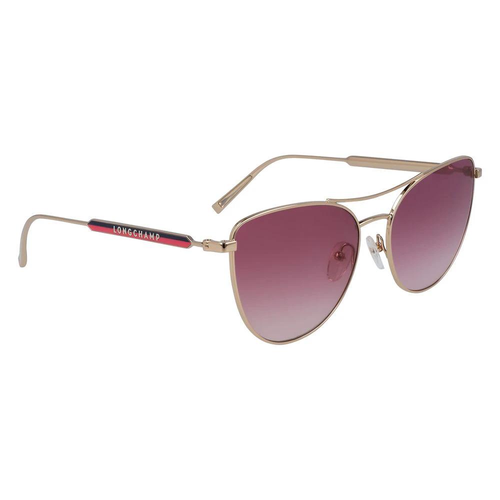 Longchamp Rose Gold Metal Sunglasses by Longchamp