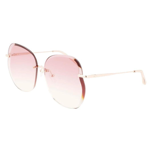 Longchamp Rose Gold Metal Sunglasses by Longchamp