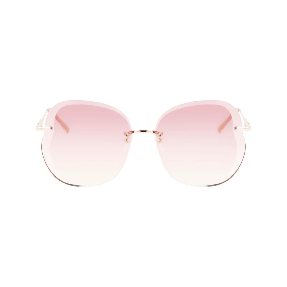 Longchamp Rose Gold Metal Sunglasses by Longchamp